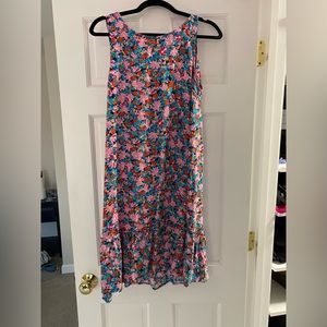 LOFT Daisy Tie Back Flounce Dress